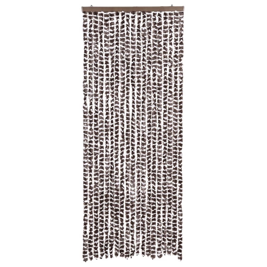 vidaXL Perdea pentru insecte, maro și alb, 56 x 185 cm, chenille vidaXL Perdea pentru insecte, maro și alb, 56 x 185 cm, chenille