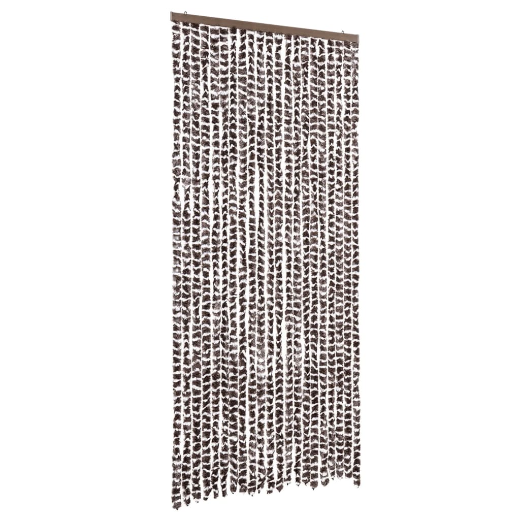 vidaXL Perdea pentru insecte, maro și alb, 90 x 220 cm, chenille vidaXL Perdea pentru insecte, maro și alb, 90 x 220 cm, chenille