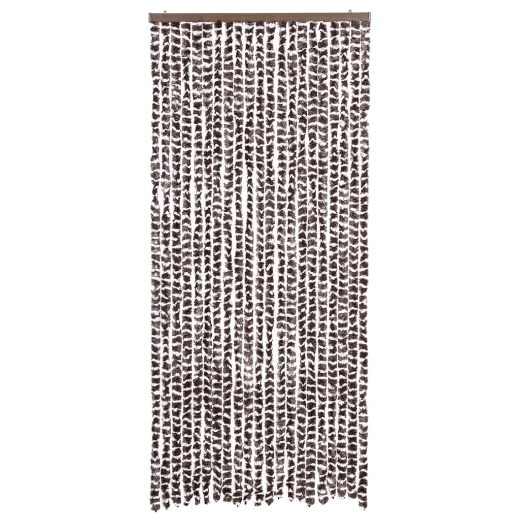 vidaXL Perdea pentru insecte, maro și alb, 90 x 220 cm, chenille vidaXL Perdea pentru insecte, maro și alb, 90 x 220 cm, chenille