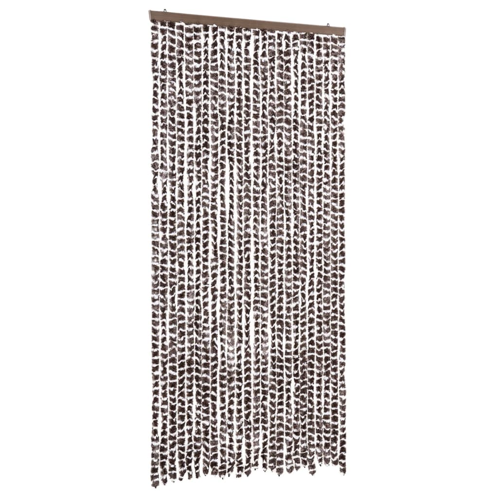 vidaXL Perdea pentru insecte, maro și alb, 100 x 220 cm, chenille vidaXL Perdea pentru insecte, maro și alb, 100 x 220 cm, chenille