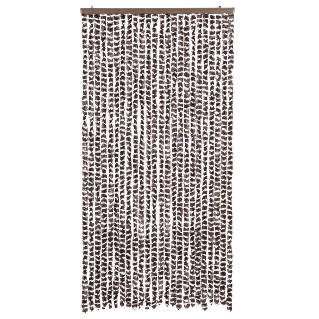 vidaXL Perdea pentru insecte, maro și alb, 100 x 220 cm, chenille vidaXL Perdea pentru insecte, maro și alb, 100 x 220 cm, chenille