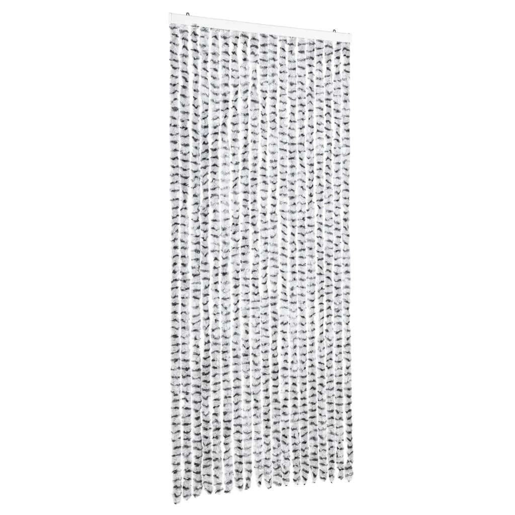 vidaXL Perdea insecte, gri deschis & gri închis, 56x185 cm, chenille vidaXL Perdea insecte, gri deschis & gri închis, 56x185 cm, chenille