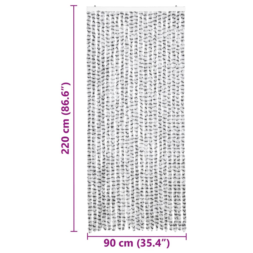 vidaXL Perdea pentru insecte, gri deschis și închis 90x220 cm chenille vidaXL Perdea pentru insecte, gri deschis și închis 90x220 cm chenille