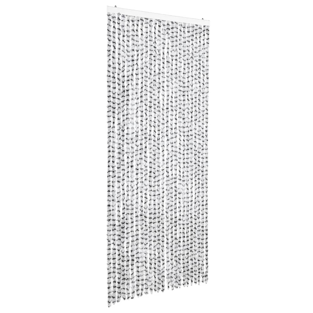 vidaXL Perdea insecte, gri deschis & gri închis, 100x220 cm, chenille vidaXL Perdea insecte, gri deschis & gri închis, 100x220 cm, chenille