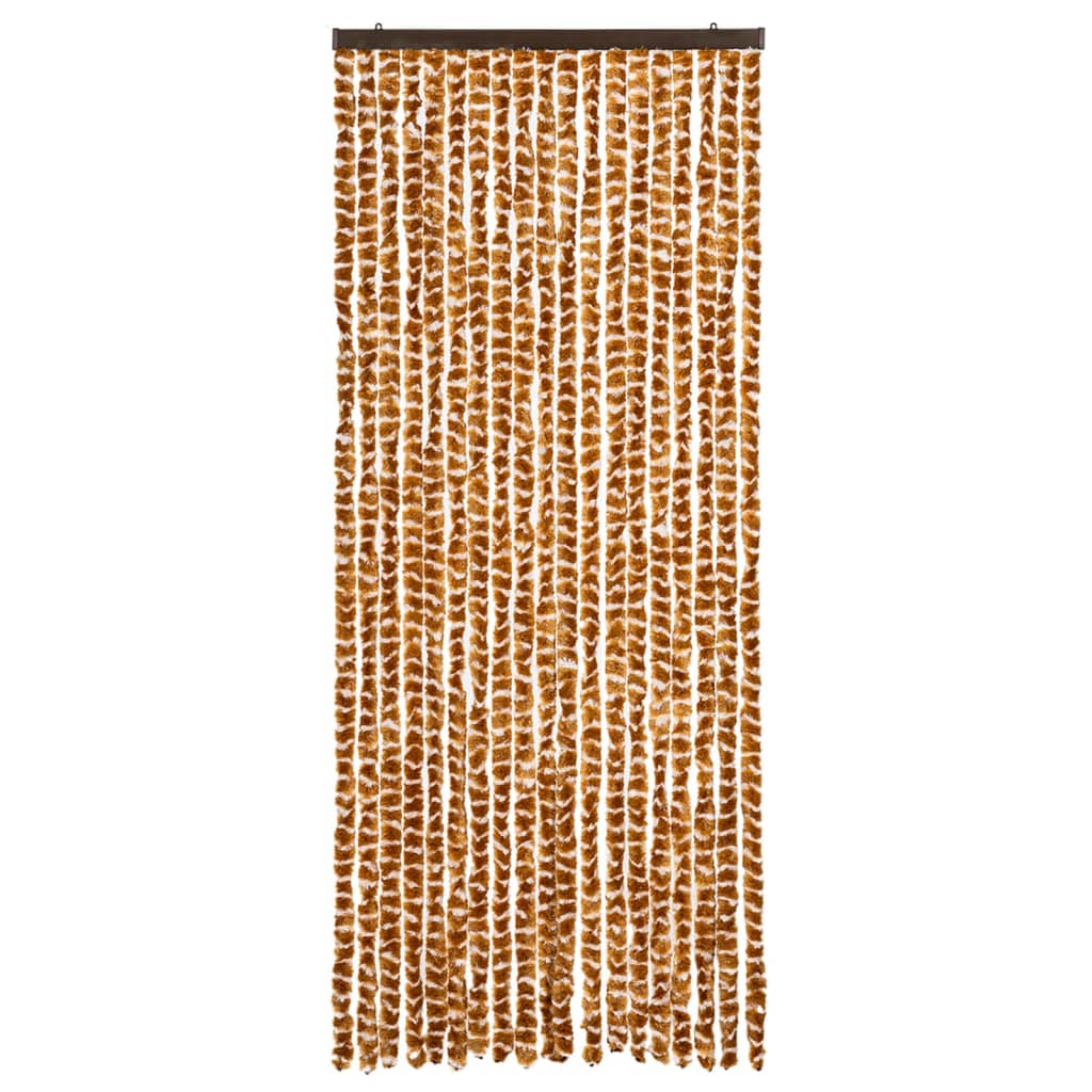 vidaXL Perdea pentru insecte, ocru și alb, 56 x 185 cm, chenille vidaXL Perdea pentru insecte, ocru și alb, 56 x 185 cm, chenille