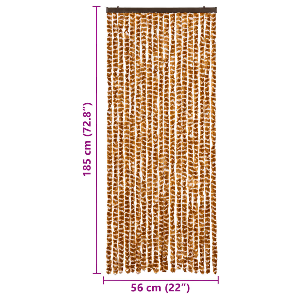 vidaXL Perdea pentru insecte, ocru și alb, 56 x 185 cm, chenille vidaXL Perdea pentru insecte, ocru și alb, 56 x 185 cm, chenille