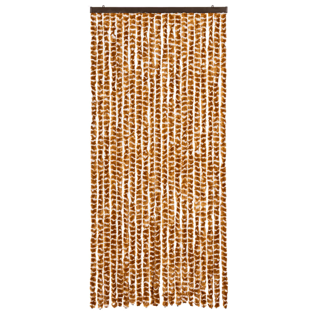 vidaXL Perdea pentru insecte, ocru și alb, 90 x 220 cm, chenille vidaXL Perdea pentru insecte, ocru și alb, 90 x 220 cm, chenille