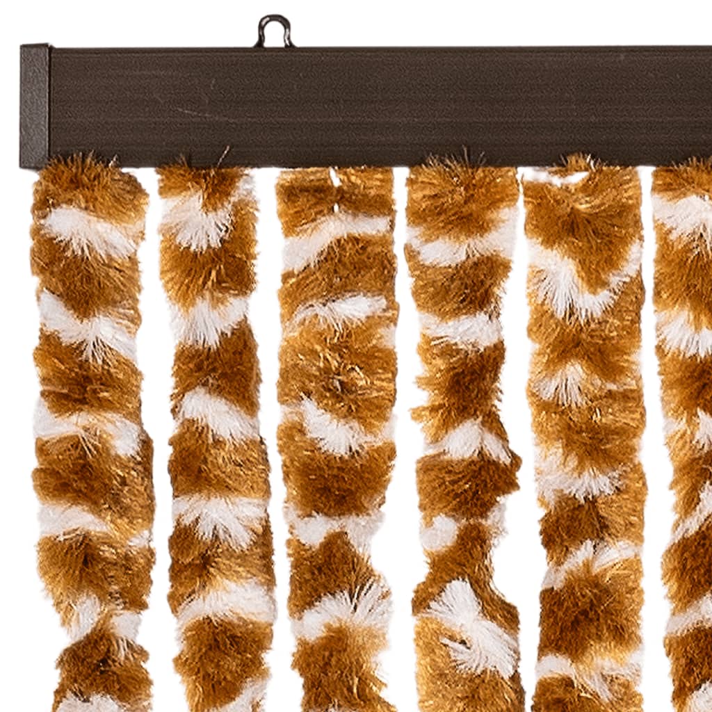 vidaXL Perdea pentru insecte, ocru și alb, 100 x 220 cm, chenille vidaXL Perdea pentru insecte, ocru și alb, 100 x 220 cm, chenille