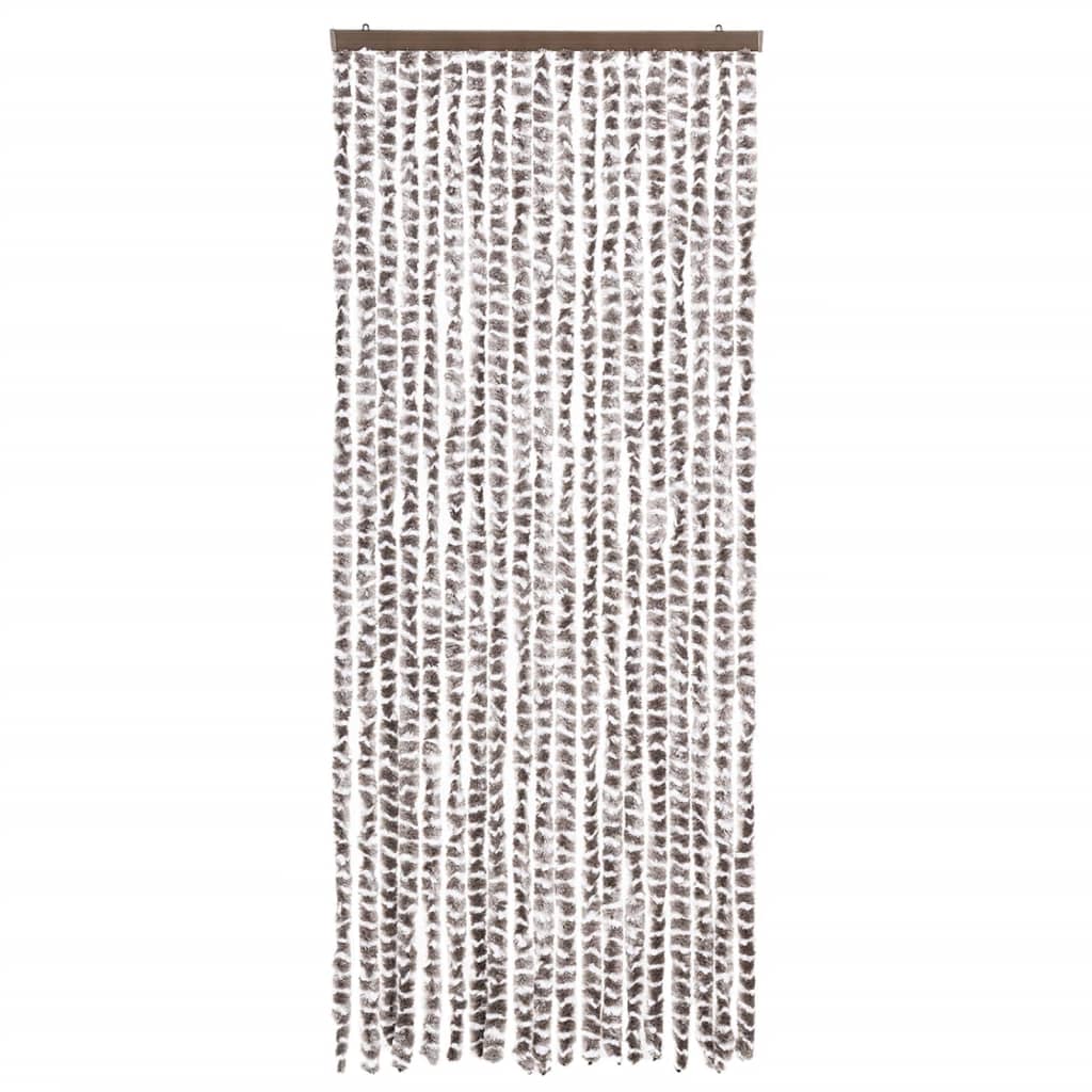 vidaXL Perdea pentru insecte, gri taupe și alb, 56 x 185 cm, chenille vidaXL Perdea pentru insecte, gri taupe și alb, 56 x 185 cm, chenille