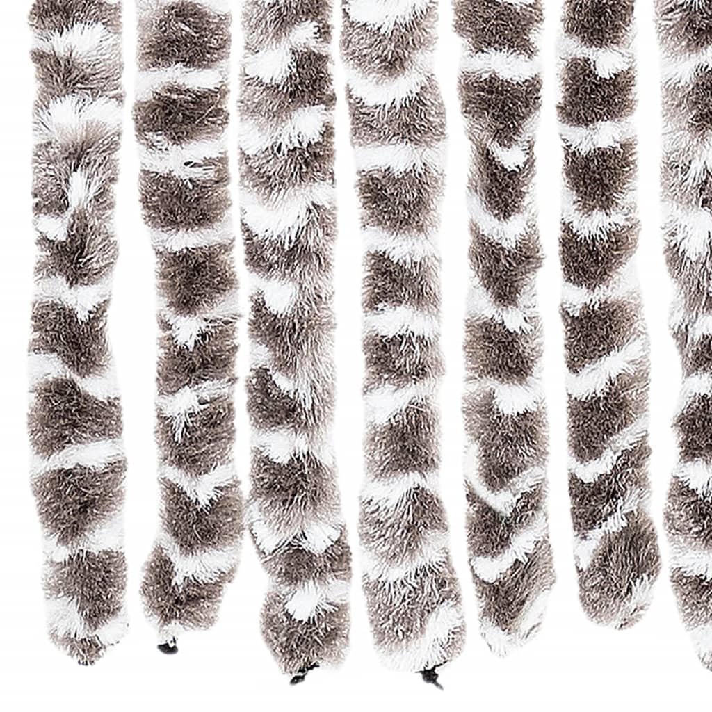 vidaXL Perdea pentru insecte, gri taupe și alb, 56 x 185 cm, chenille vidaXL Perdea pentru insecte, gri taupe și alb, 56 x 185 cm, chenille