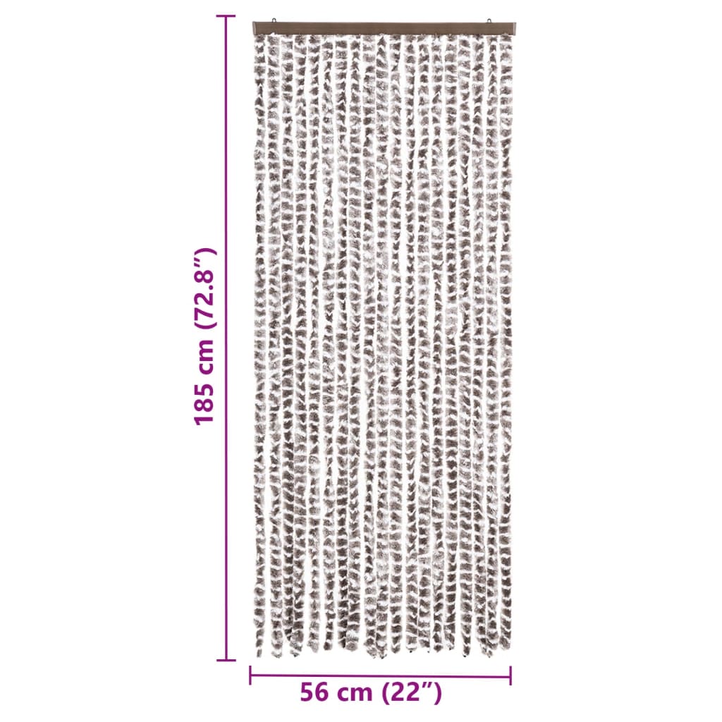 vidaXL Perdea pentru insecte, gri taupe și alb, 56 x 185 cm, chenille vidaXL Perdea pentru insecte, gri taupe și alb, 56 x 185 cm, chenille