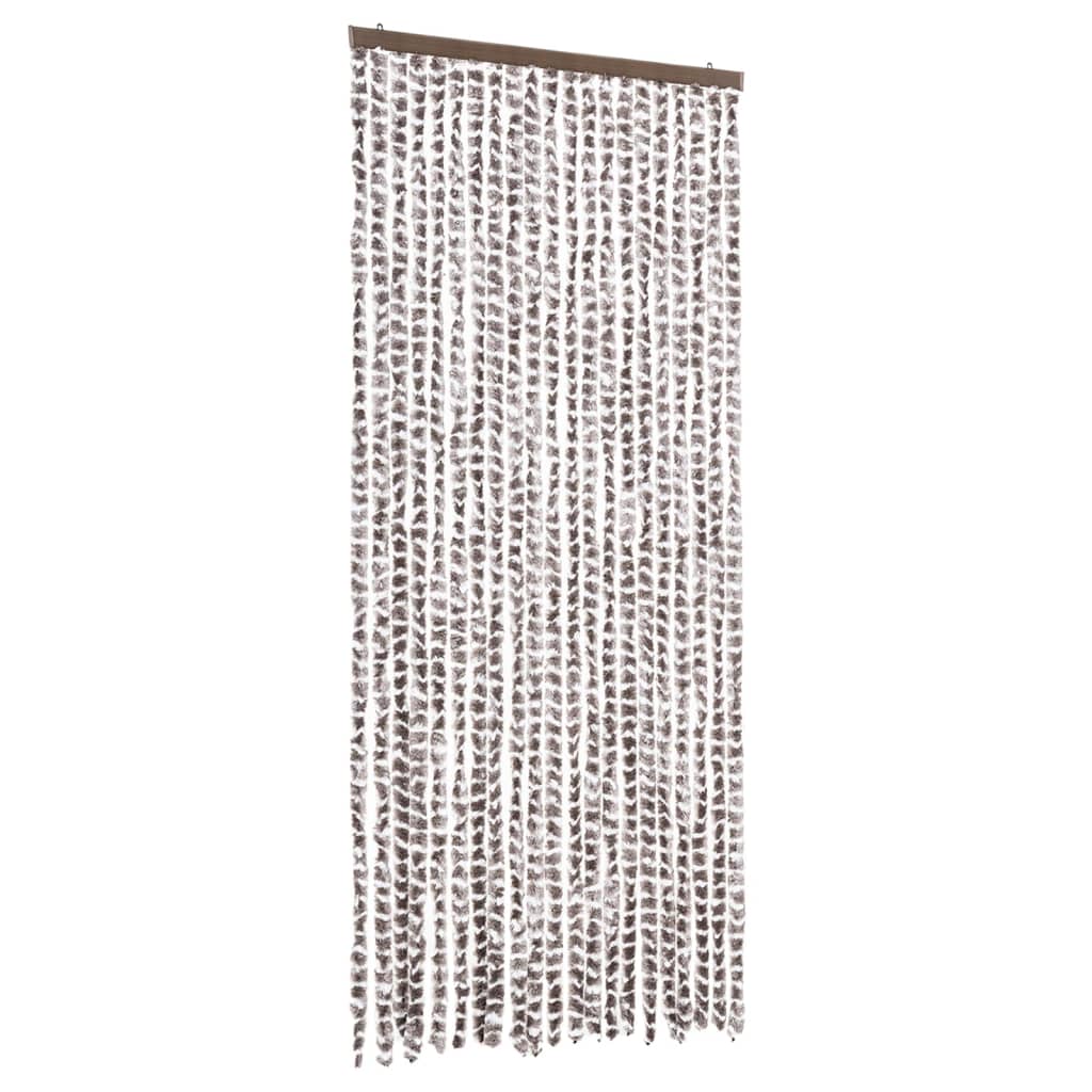 vidaXL Perdea pentru insecte, gri taupe și alb, 90 x 220 cm, chenille vidaXL Perdea pentru insecte, gri taupe și alb, 90 x 220 cm, chenille