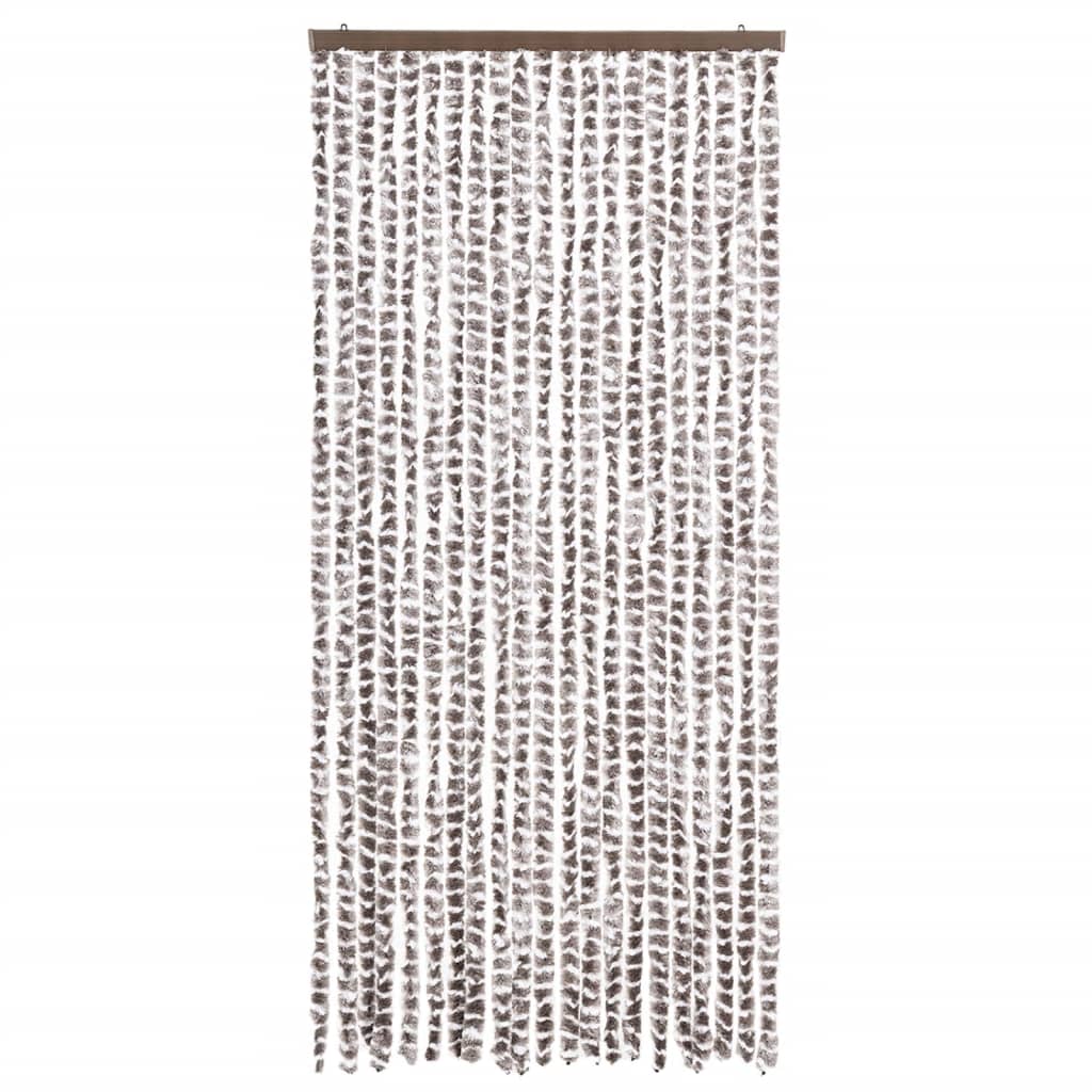 vidaXL Perdea pentru insecte, gri taupe și alb, 90 x 220 cm, chenille vidaXL Perdea pentru insecte, gri taupe și alb, 90 x 220 cm, chenille