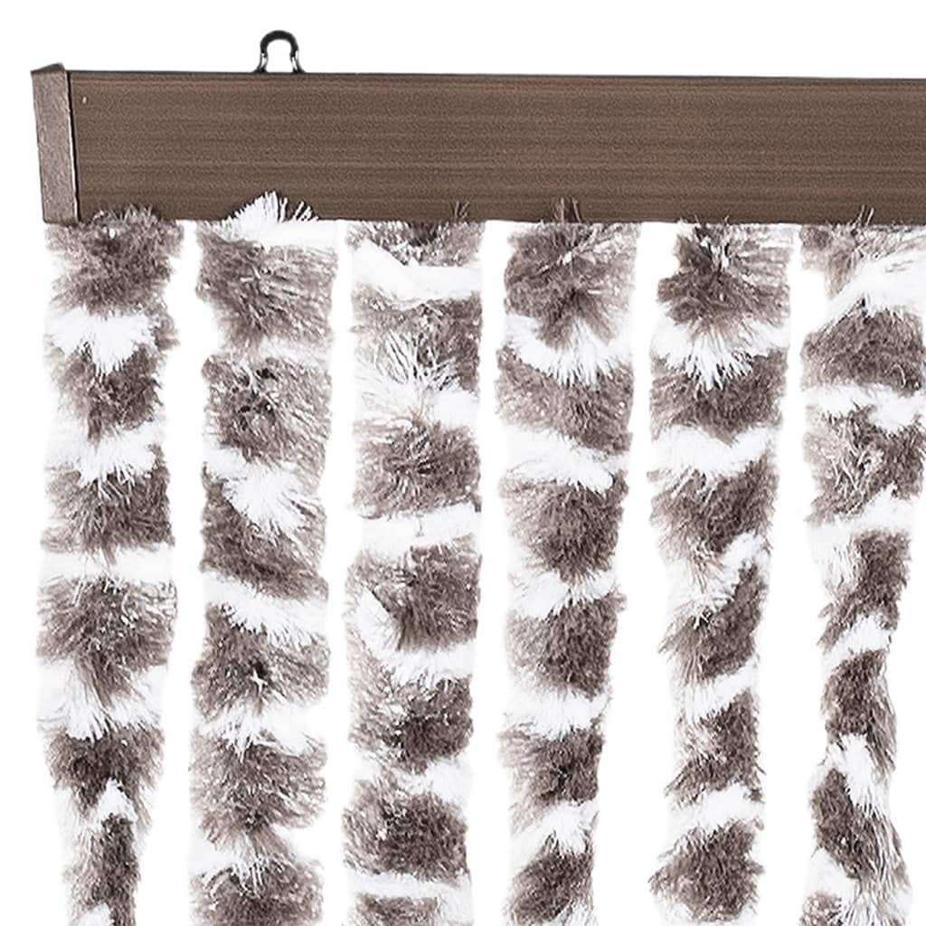 vidaXL Perdea pentru insecte, gri taupe și alb, 90 x 220 cm, chenille vidaXL Perdea pentru insecte, gri taupe și alb, 90 x 220 cm, chenille