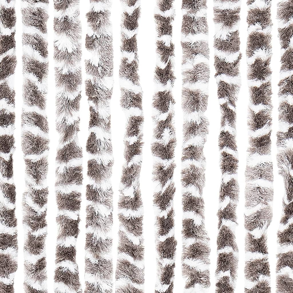 vidaXL Perdea pentru insecte, gri taupe și alb, 90 x 220 cm, chenille vidaXL Perdea pentru insecte, gri taupe și alb, 90 x 220 cm, chenille