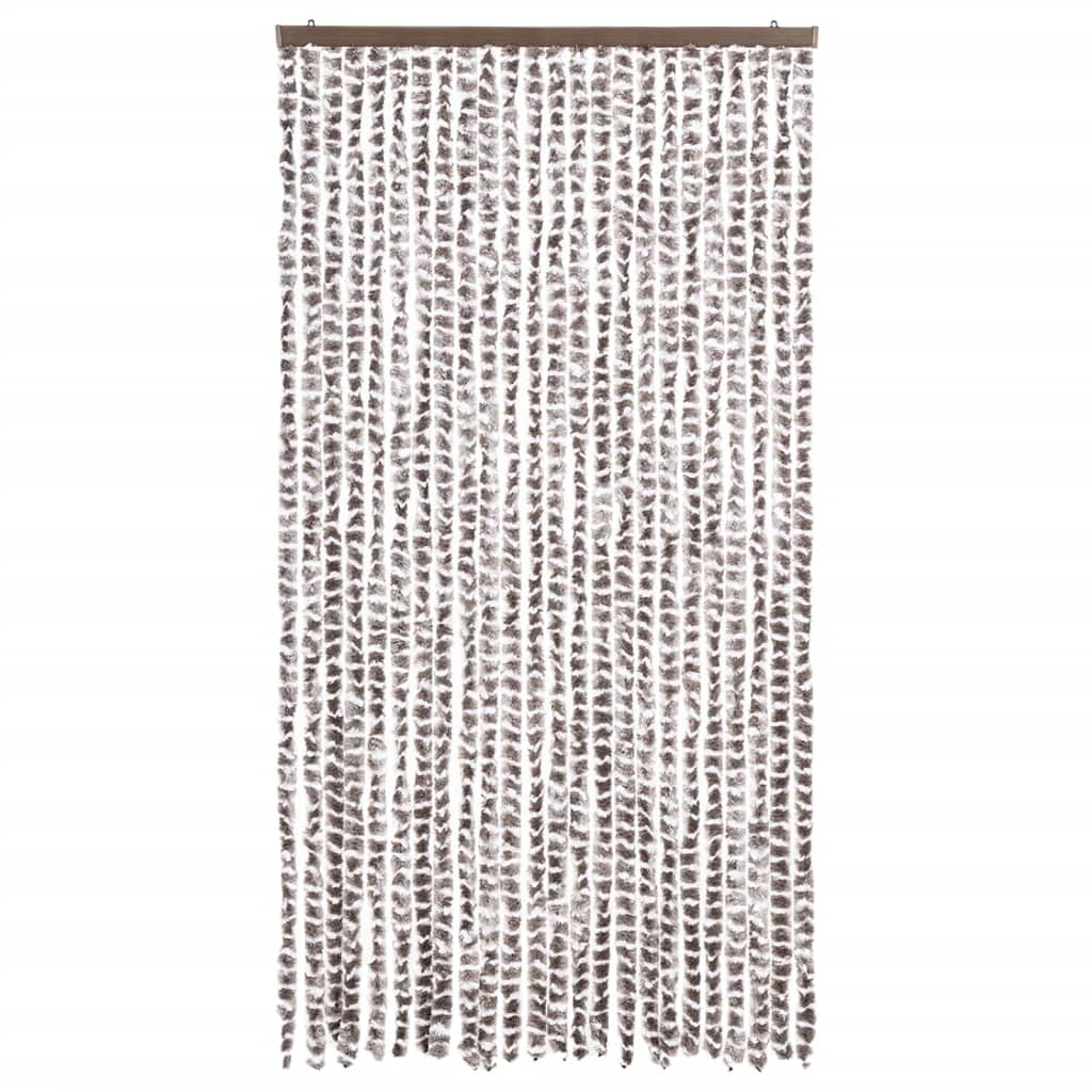 vidaXL Perdea pentru insecte, gri taupe și alb, 100 x 220 cm, chenille vidaXL Perdea pentru insecte, gri taupe și alb, 100 x 220 cm, chenille
