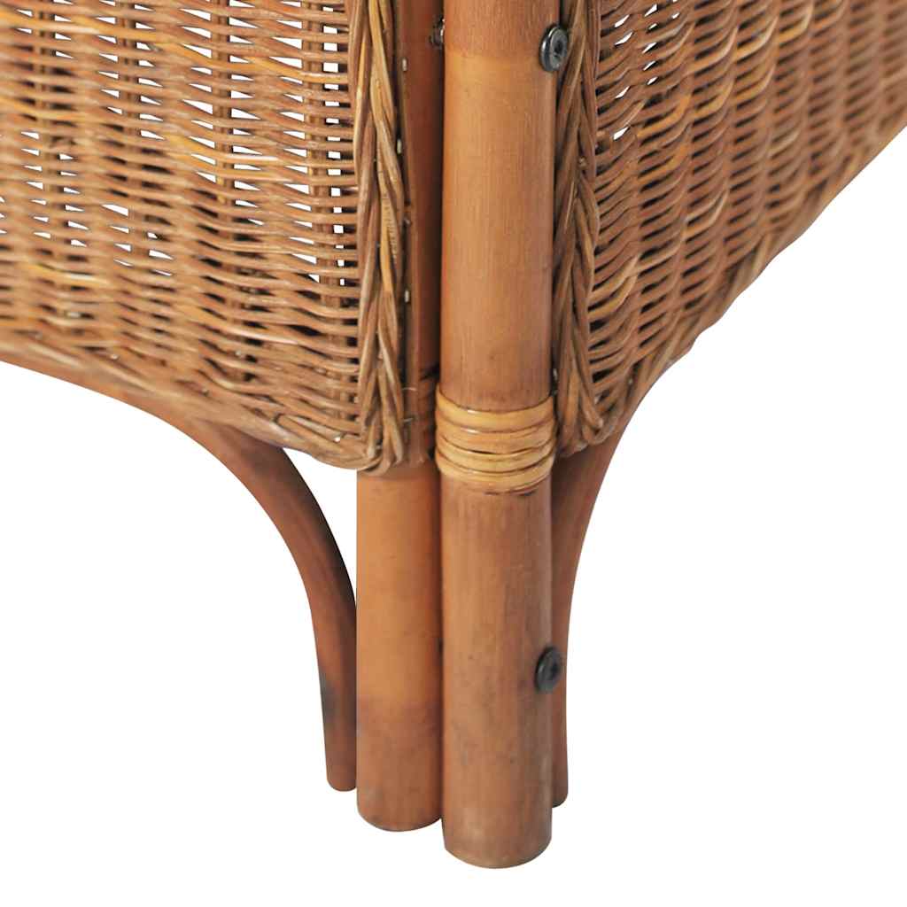 vidaXL Canapea cu 2 locuri, maro deschis, ratan natural și in