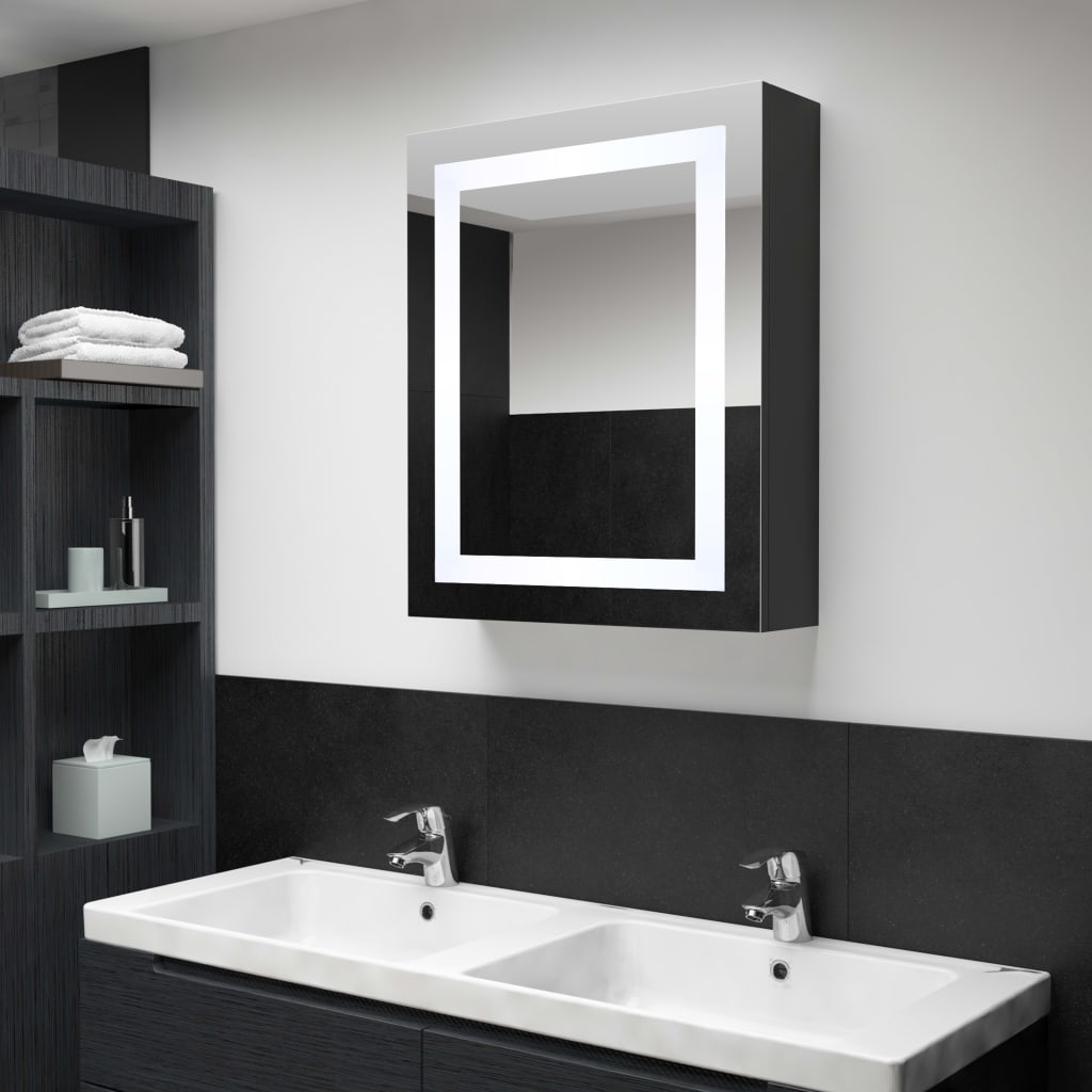 vidaXL Dulap de baie cu oglindă și LED-uri, 50x13x70 cm vidaXL Dulap de baie cu oglindă și LED-uri, 50x13x70 cm