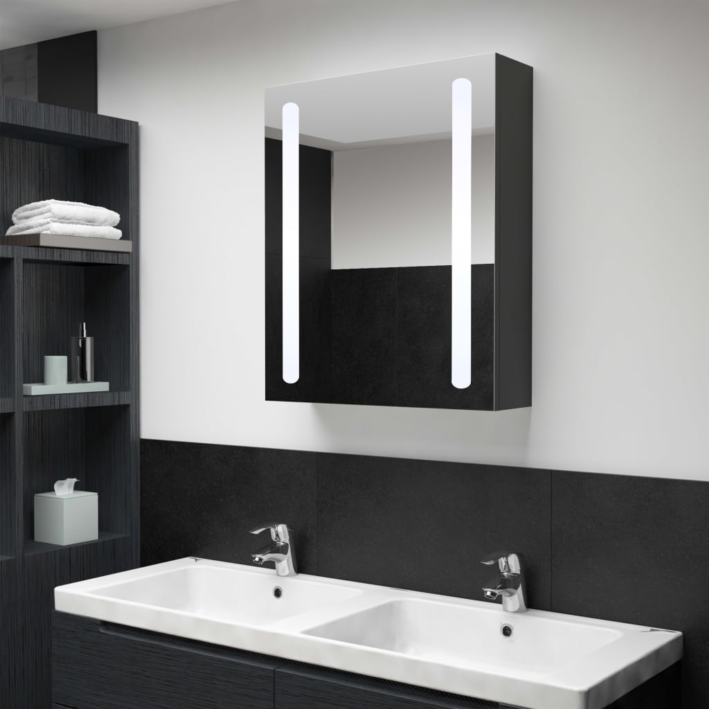 vidaXL Dulap de baie cu oglindă și LED-uri, 50x13x70 cm vidaXL Dulap de baie cu oglindă și LED-uri, 50x13x70 cm