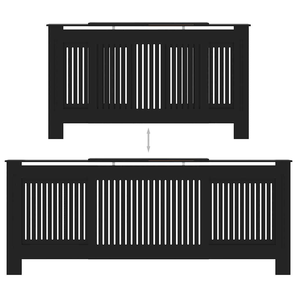 vidaXL Mască pentru calorifer, negru, 205 cm, MDF vidaXL Mască pentru calorifer, negru, 205 cm, MDF