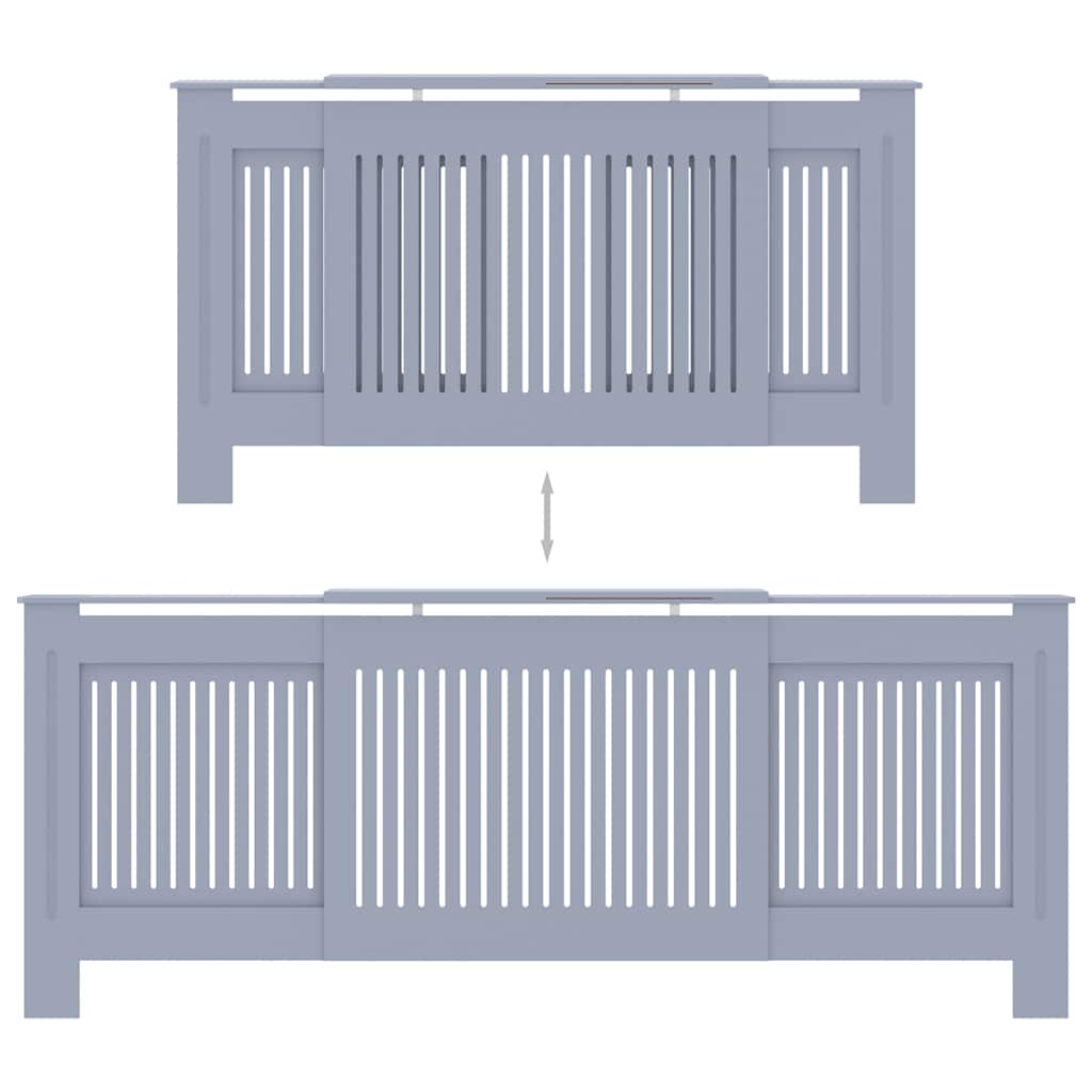 vidaXL Mască pentru calorifer, gri, 205 cm, MDF vidaXL Mască pentru calorifer, gri, 205 cm, MDF