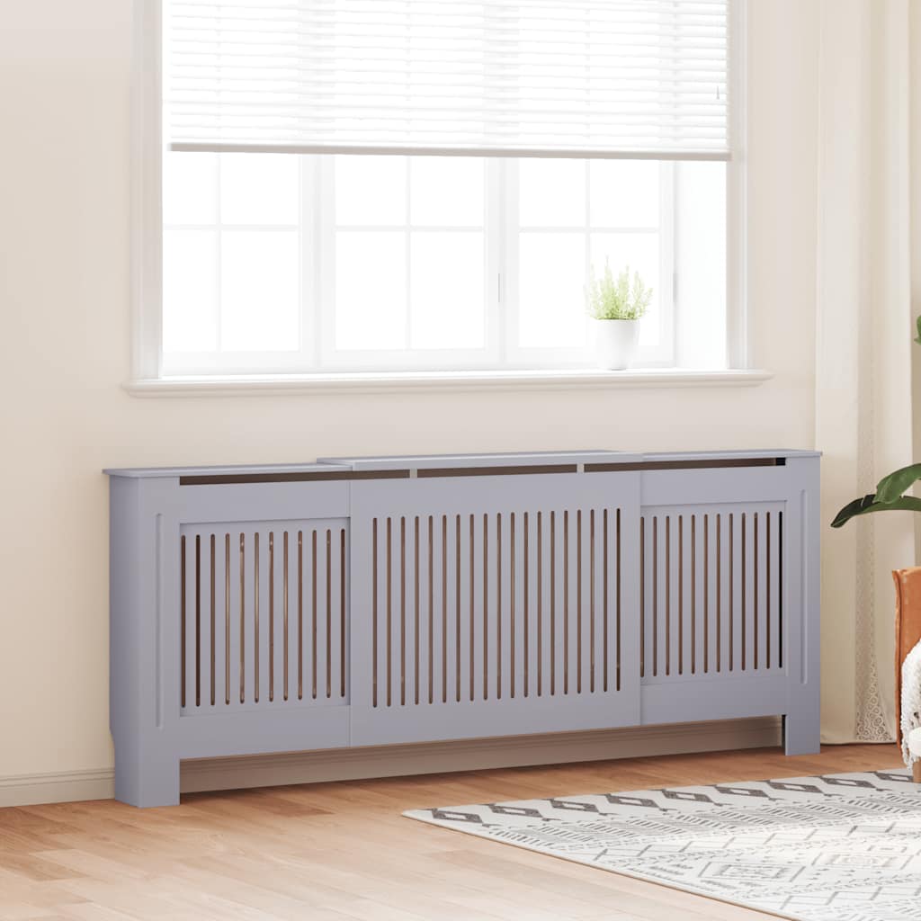 vidaXL Mască pentru calorifer, gri, 205 cm, MDF vidaXL Mască pentru calorifer, gri, 205 cm, MDF