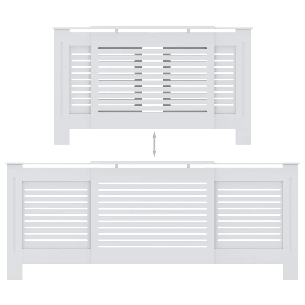 vidaXL Mască pentru calorifer, alb, 205 cm, MDF