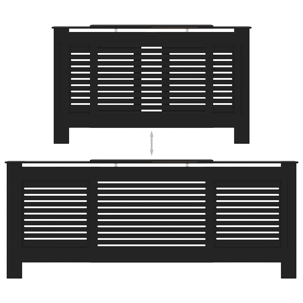 vidaXL Mască pentru calorifer, negru, 205 cm, MDF vidaXL Mască pentru calorifer, negru, 205 cm, MDF