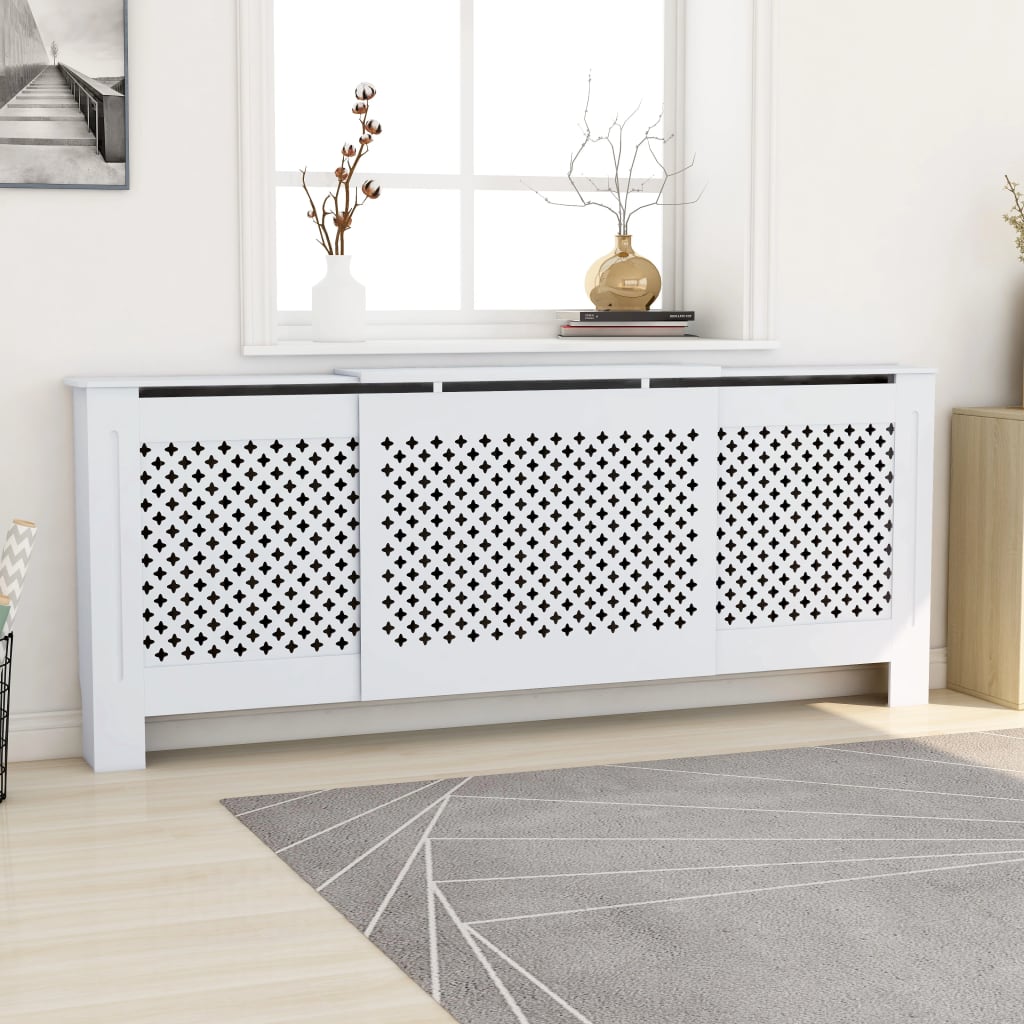 vidaXL Mască pentru calorifer, alb, 205 cm, MDF vidaXL Mască pentru calorifer, alb, 205 cm, MDF