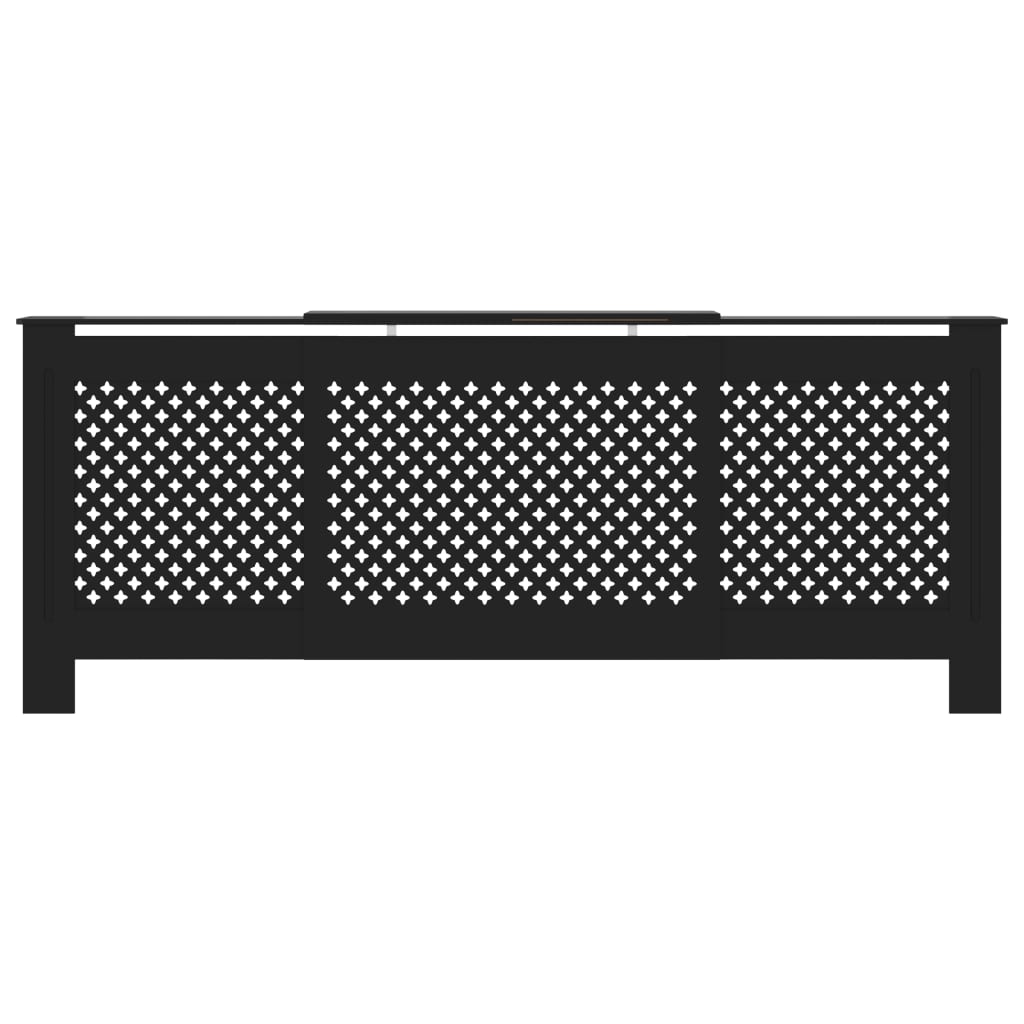 vidaXL Mască pentru calorifer, negru, 205 cm, MDF vidaXL Mască pentru calorifer, negru, 205 cm, MDF