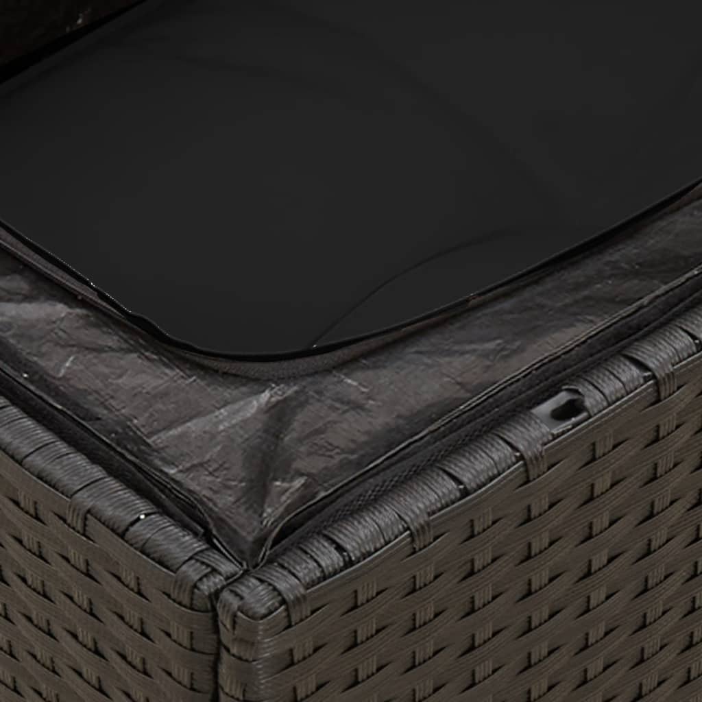 vidaXL Set mobilier de grădină cu perne, 9 piese, negru, poliratan