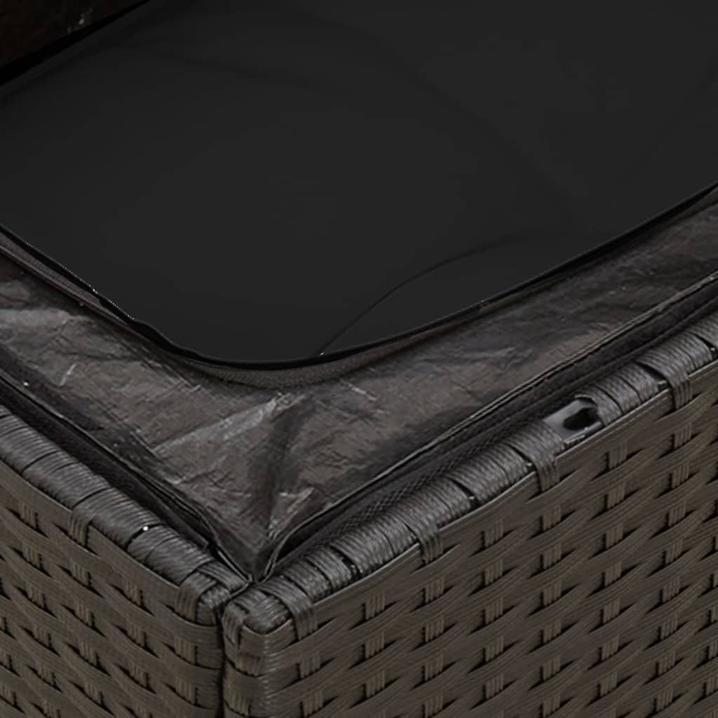 vidaXL Set mobilier de grădină cu perne, 9 piese, negru, poliratan