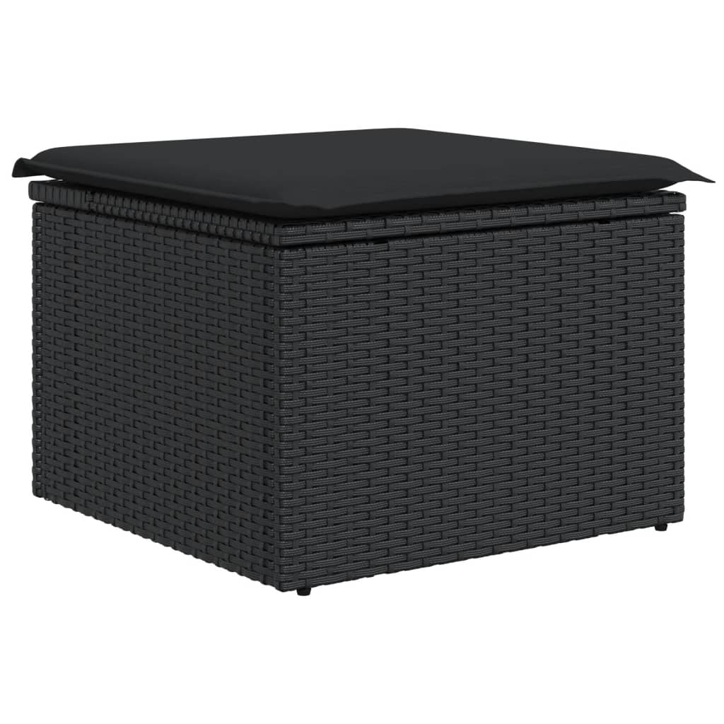 vidaXL Set mobilier de grădină cu perne, 8 piese, negru, poliratan vidaXL Set mobilier de grădină cu perne, 8 piese, negru, poliratan