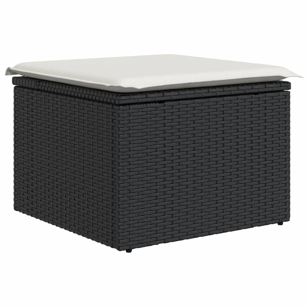 vidaXL Set mobilier de grădină cu perne, 8 piese, negru, poliratan vidaXL Set mobilier de grădină cu perne, 8 piese, negru, poliratan