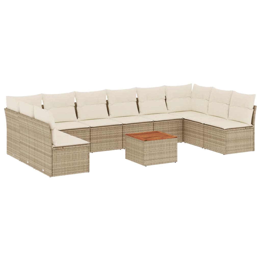 vidaXL Set canapele de grădină cu perne, 11 piese, bej, poliratan vidaXL Set canapele de grădină cu perne, 11 piese, bej, poliratan