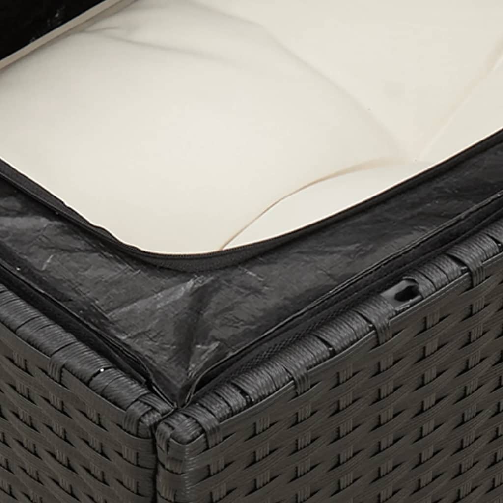vidaXL Set canapele de grădină cu perne, 11 piese, negru, poliratan vidaXL Set canapele de grădină cu perne, 11 piese, negru, poliratan