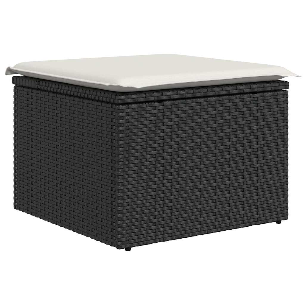 vidaXL Set canapele de grădină cu perne, 11 piese, negru, poliratan vidaXL Set canapele de grădină cu perne, 11 piese, negru, poliratan