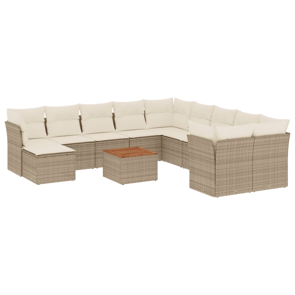 vidaXL Set canapele de grădină cu perne, 12 piese, bej, poliratan vidaXL Set canapele de grădină cu perne, 12 piese, bej, poliratan