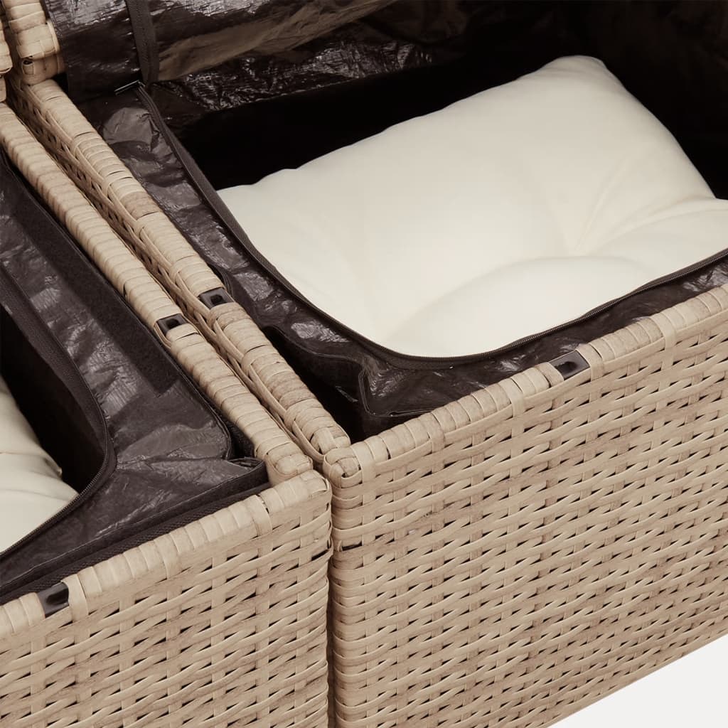 vidaXL Set canapele de grădină cu perne, 5 piese, bej, poliratan vidaXL Set canapele de grădină cu perne, 5 piese, bej, poliratan