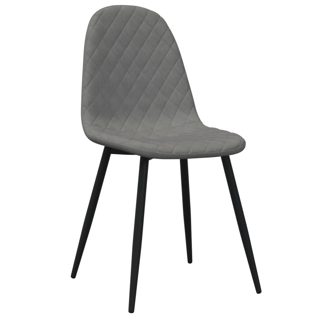 vidaXL Scaune de sufragerie, 2 buc., gri deschis, catifea vidaXL Scaune de sufragerie, 2 buc., gri deschis, catifea