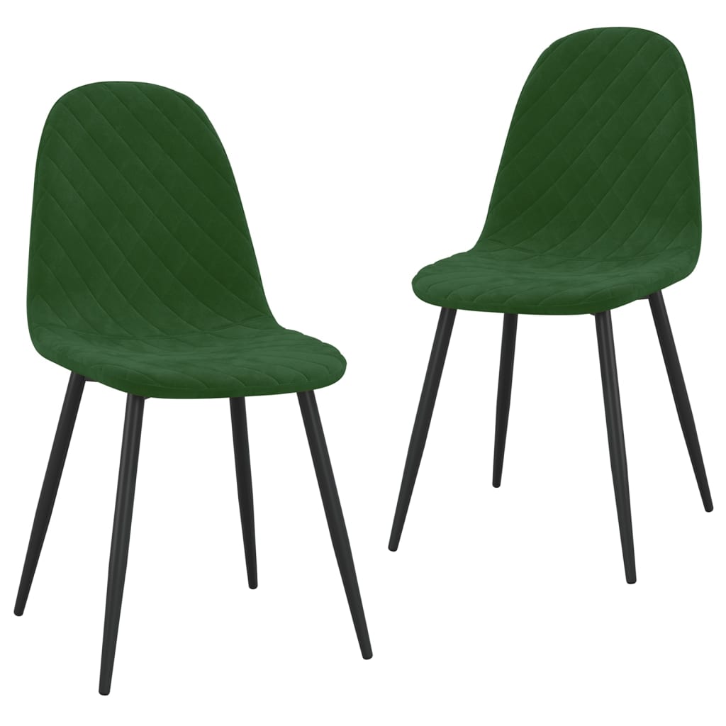 vidaXL Scaune de sufragerie, 2 buc., verde închis, catifea vidaXL Scaune de sufragerie, 2 buc., verde închis, catifea