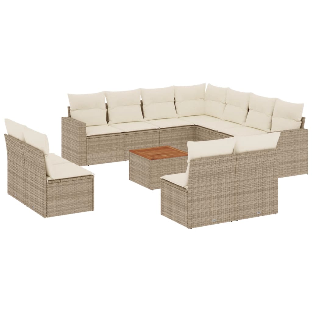 vidaXL Set canapele de grădină cu perne, 12 piese, bej, poliratan vidaXL Set canapele de grădină cu perne, 12 piese, bej, poliratan