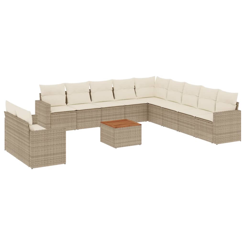 vidaXL Set canapele de grădină cu perne, 12 piese, bej, poliratan vidaXL Set canapele de grădină cu perne, 12 piese, bej, poliratan