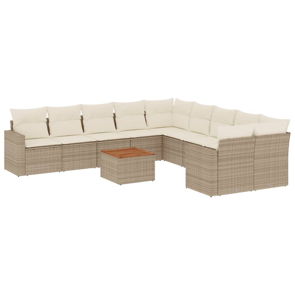 vidaXL Set canapele de grădină cu perne, 11 piese, bej, poliratan vidaXL Set canapele de grădină cu perne, 11 piese, bej, poliratan