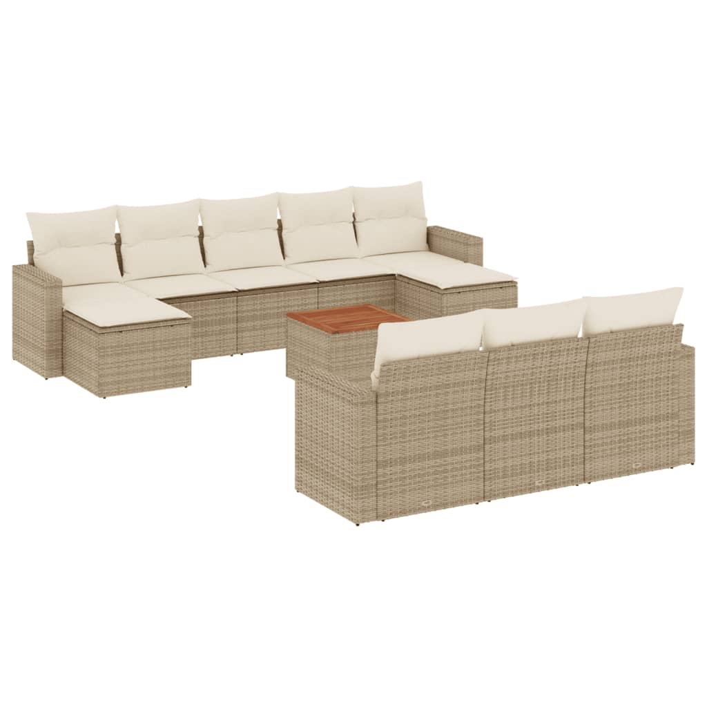 vidaXL Set canapele de grădină cu perne, 11 piese, bej, poliratan vidaXL Set canapele de grădină cu perne, 11 piese, bej, poliratan