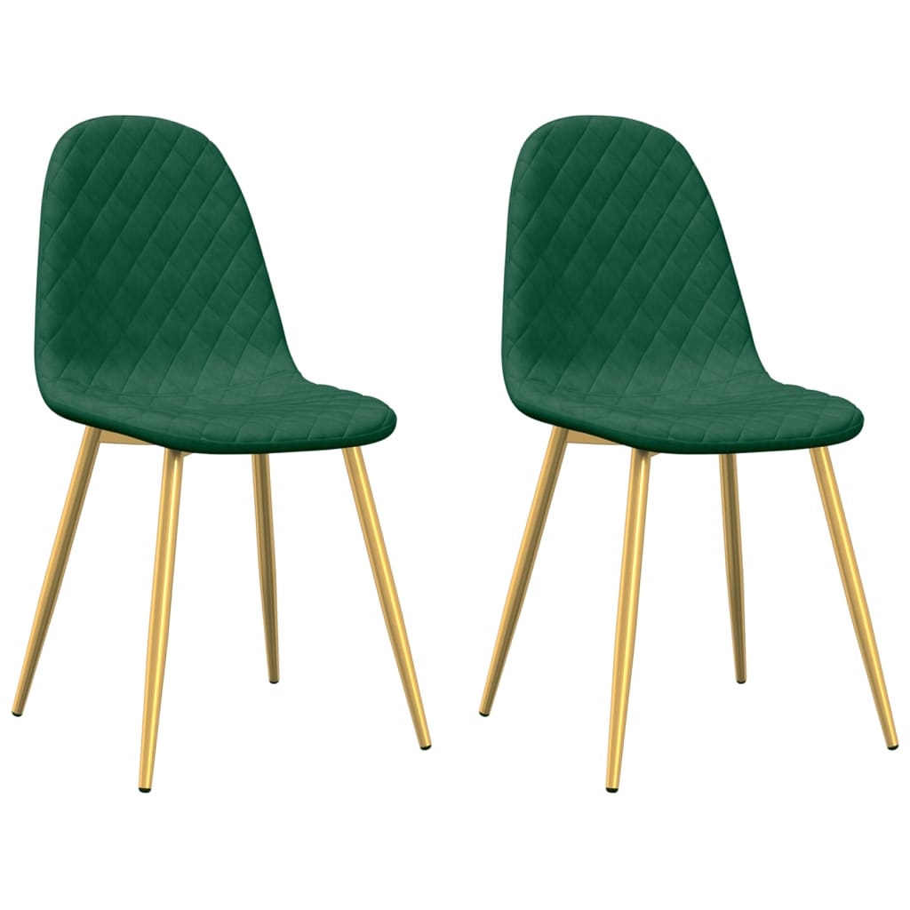 vidaXL Scaune de sufragerie, 2 buc., verde închis, catifea vidaXL Scaune de sufragerie, 2 buc., verde închis, catifea