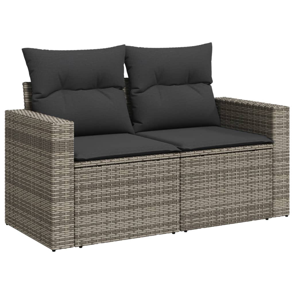 vidaXL Set canapea de grădină cu perne, 12 piese, gri, poliratan vidaXL Set canapea de grădină cu perne, 12 piese, gri, poliratan