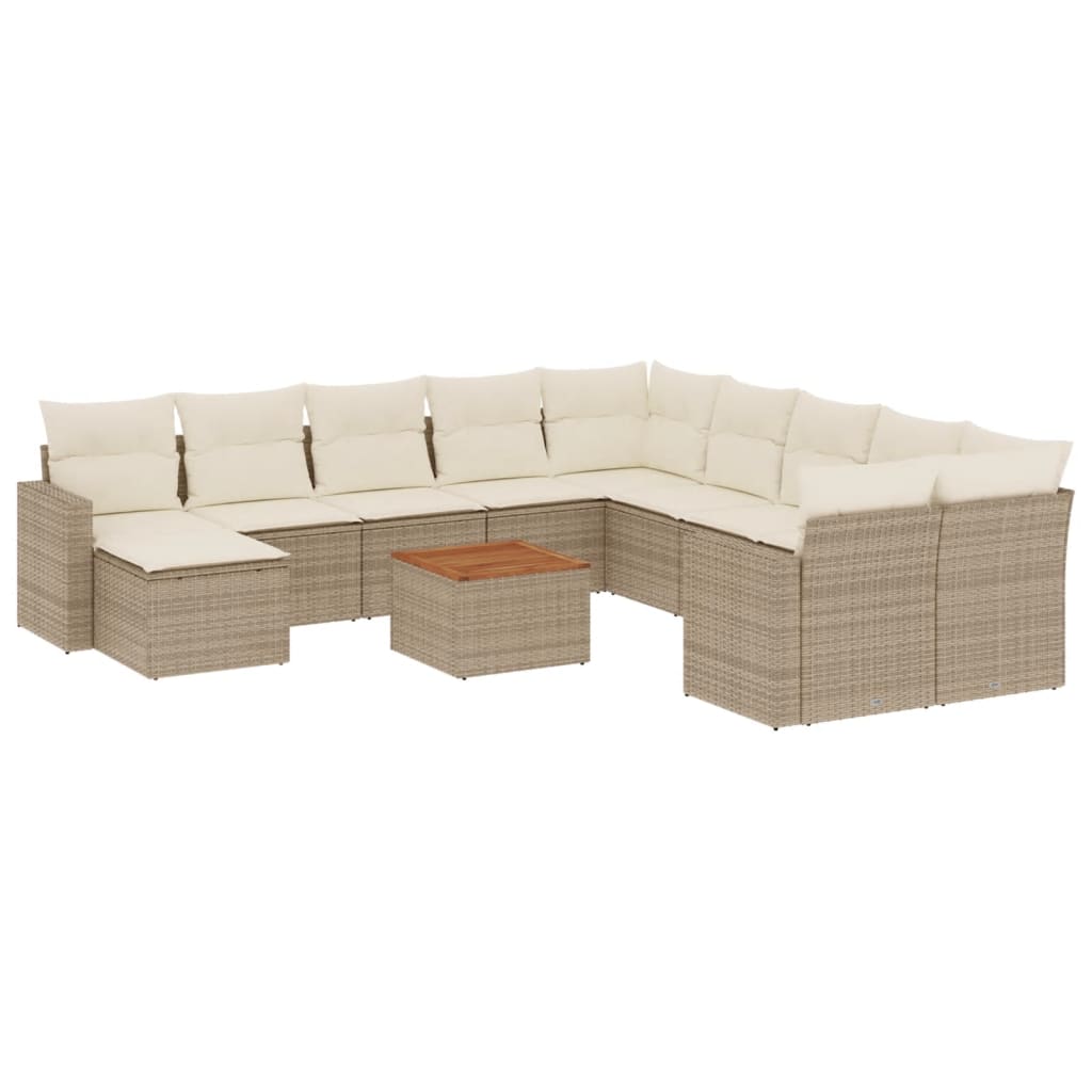 vidaXL Set canapele de grădină cu perne, 12 piese, bej, poliratan vidaXL Set canapele de grădină cu perne, 12 piese, bej, poliratan