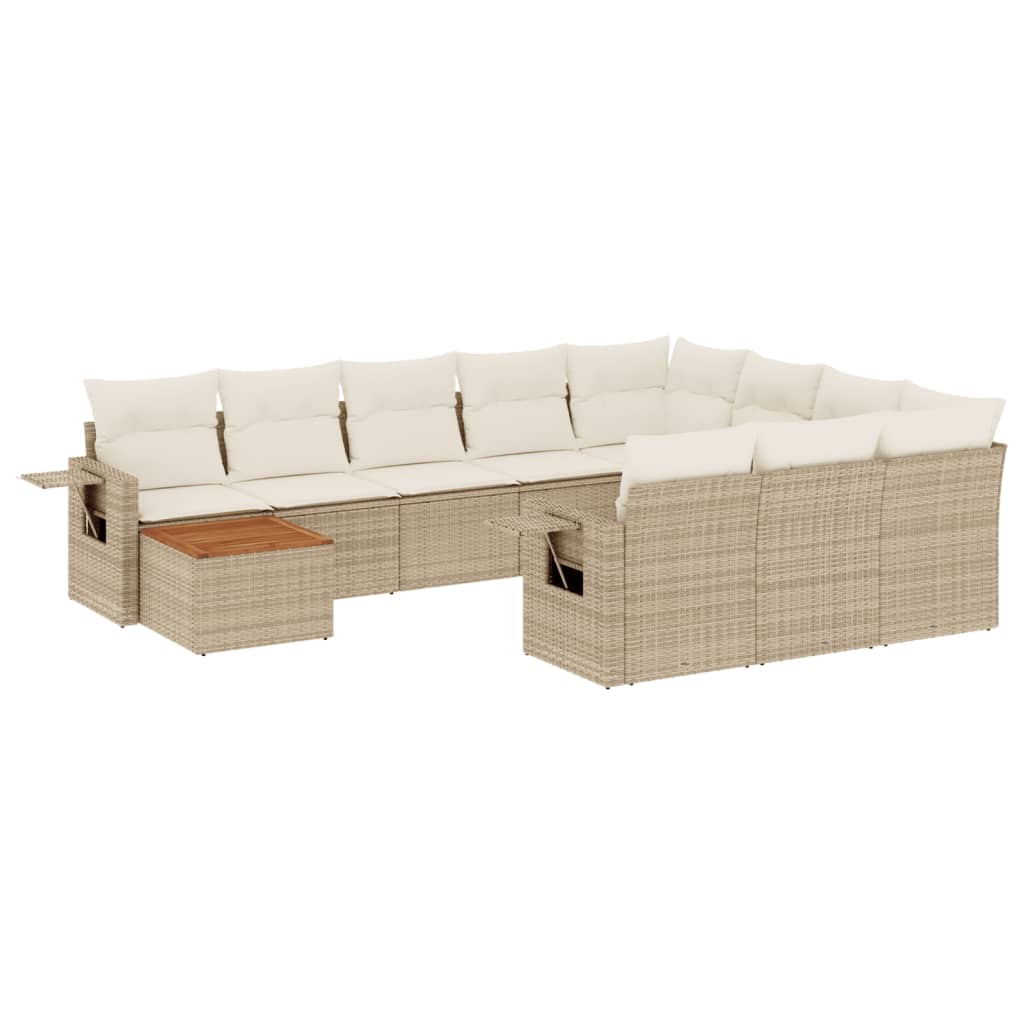 vidaXL Set canapele de grădină cu perne, 11 piese, bej, poliratan vidaXL Set canapele de grădină cu perne, 11 piese, bej, poliratan