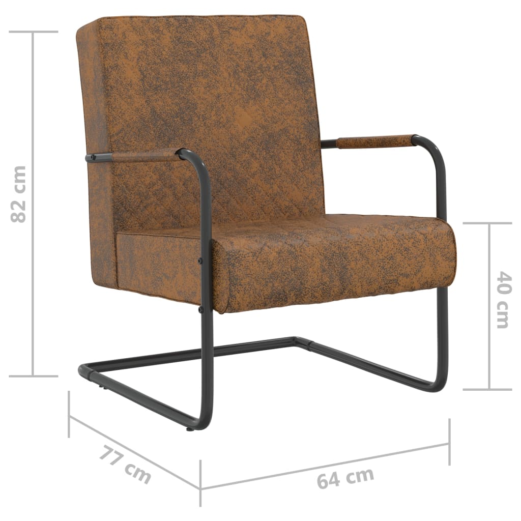 vidaXL Scaun tip consolă, maro, material textil vidaXL Scaun tip consolă, maro, material textil